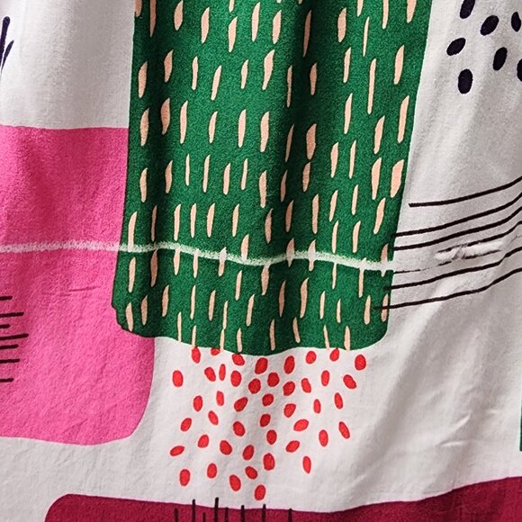 Luna Moon Boho Patchwork Peasant Blouse Women’s M Multicolor Rayon Floral - Picture 5 of 12